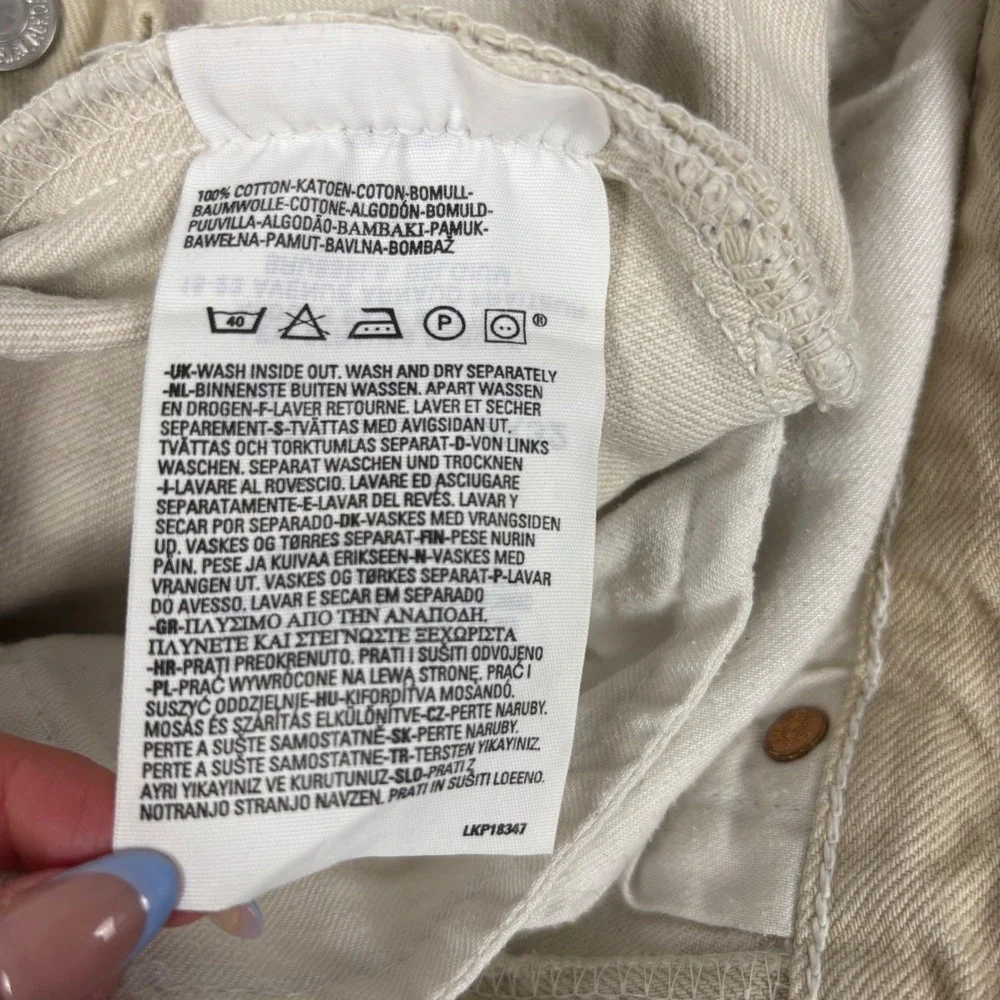 Levi's Jeans Mens 30 Cream 501 Original Fit Straight Leg Button Fly‎ Off-White